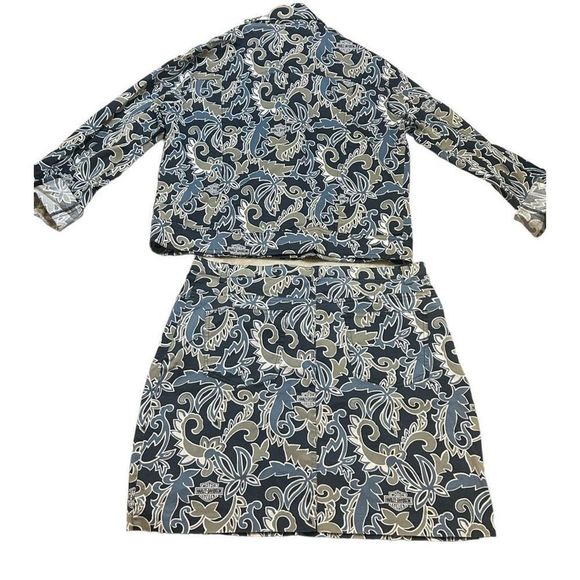 Harley Davidson Women's Multicolor Paisley Jacket And Skirt Set Medium/10 - Picture 10 of 16